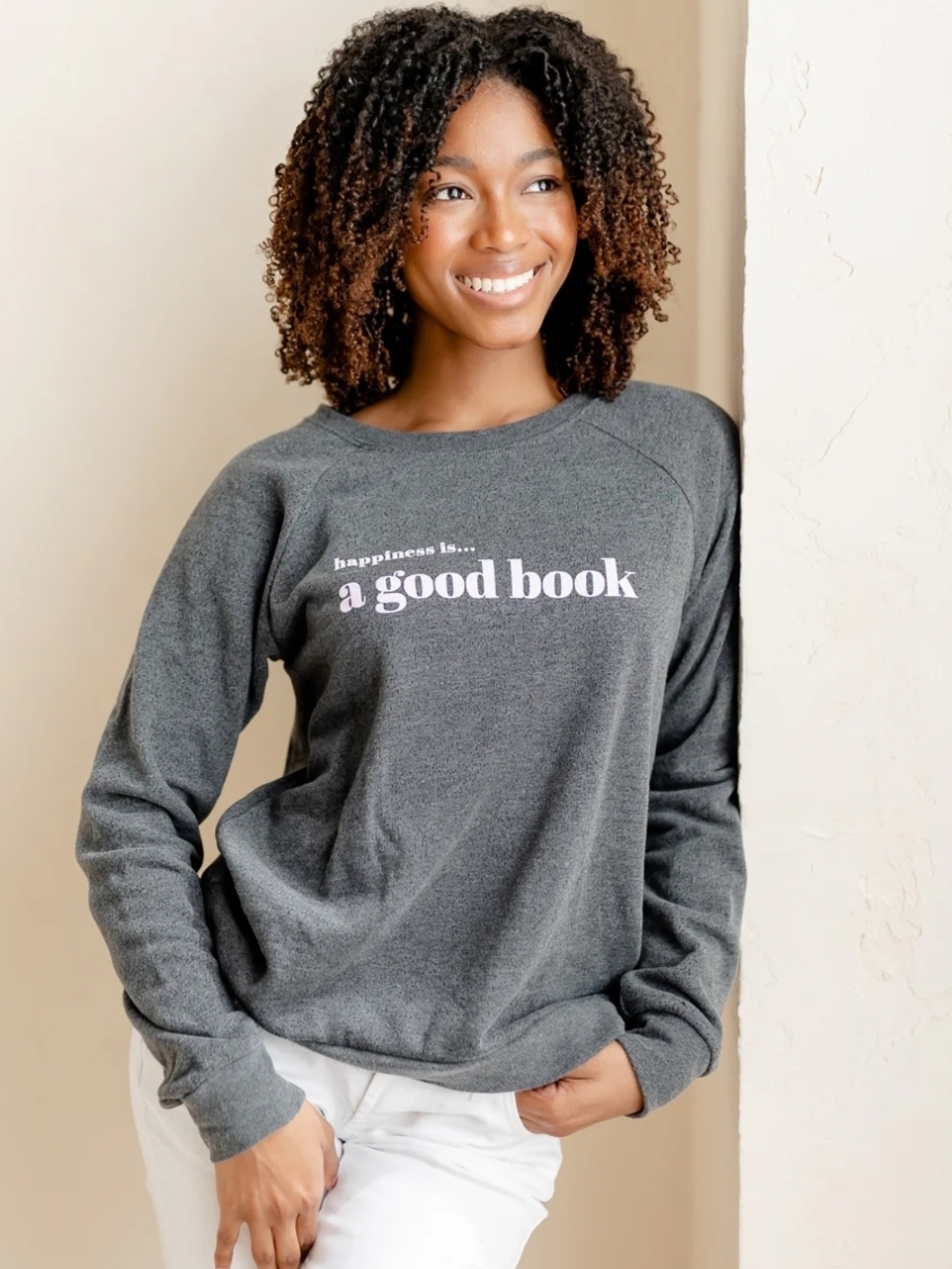 Women's Good Book Crew‎ Sweatshirt, Charcoal. Size XL